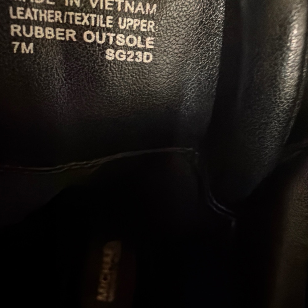 Michaels Black Combat Boots with Gold Detailing - Picture 5 of 10